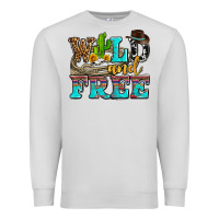 Dove Grey wild and free with cactus Premium Sweatshirt - AdoDesignShop