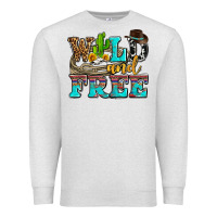 Oatmeal Heather wild and free with cactus Premium Sweatshirt - AdoDesignShop