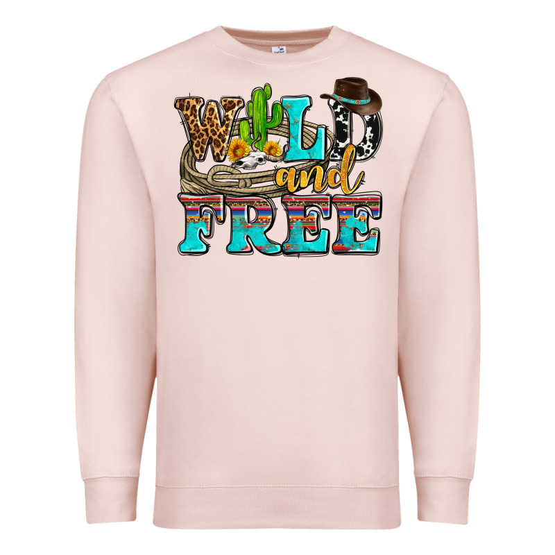 Wild And Free With Cactus Premium Sweatshirt by AdoDesignShop | Teevron