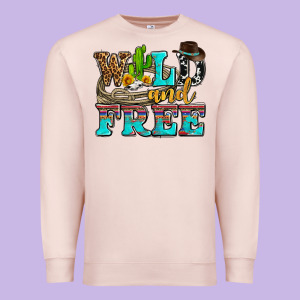 Wild And Free With Cactus Premium Sweatshirt Designed By Adodesignshop