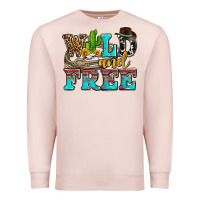 Pale Pink wild and free with cactus Premium Sweatshirt - AdoDesignShop