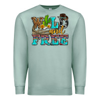 Seafoam wild and free with cactus Premium Sweatshirt - AdoDesignShop