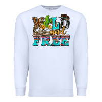 White wild and free with cactus Premium Sweatshirt - AdoDesignShop