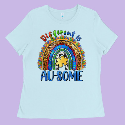 Different Is Ausome Ladies Tee Designed By Barkaloodesign