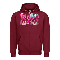Burgundy breast cancer wine glasses Zipper Hoodie - texasbilliewilder