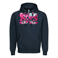 Navy breast cancer wine glasses Zipper Hoodie - texasbilliewilder