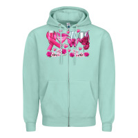 Seafoam breast cancer wine glasses Zipper Hoodie - texasbilliewilder