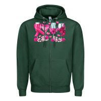 Sports Green breast cancer wine glasses Zipper Hoodie - texasbilliewilder