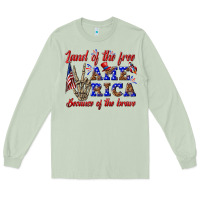 Matcha land of the free america because of the brave Long Sleeve Tee - texasbilliewilder