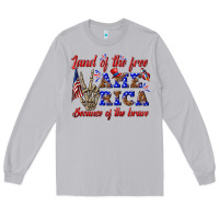 Moon Dust land of the free america because of the brave Long Sleeve Tee - texasbilliewilder