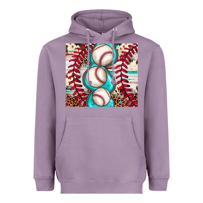 Baseball Leopard Cowhide Turquoise Heavyweight Hoodie by JahusDesignShop | Teevron