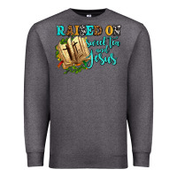 Charcoal Heather raised on sweet tea and jesus Premium Sweatshirt - AdoDesignShop