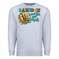 Heather Grey raised on sweet tea and jesus Premium Sweatshirt - AdoDesignShop