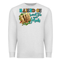 Oatmeal Heather raised on sweet tea and jesus Premium Sweatshirt - AdoDesignShop
