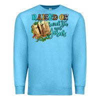 Ocean Blue raised on sweet tea and jesus Premium Sweatshirt - AdoDesignShop
