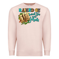 Pale Pink raised on sweet tea and jesus Premium Sweatshirt - AdoDesignShop