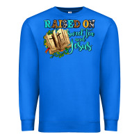 True Royal raised on sweet tea and jesus Premium Sweatshirt - AdoDesignShop