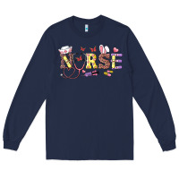 Navy easter nurse Long Sleeve Tee - RanaPortraitStore
