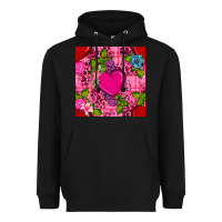 Black valentines day flower heart with leopard seamless pattern Heavyweight Hoodie - BundleAndBundleShop