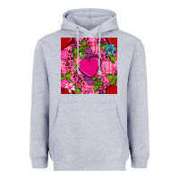 Heather Grey valentines day flower heart with leopard seamless pattern Heavyweight Hoodie - BundleAndBundleShop