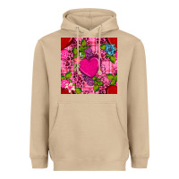 Mushroom valentines day flower heart with leopard seamless pattern Heavyweight Hoodie - BundleAndBundleShop