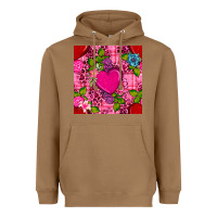 Toasted Coconut valentines day flower heart with leopard seamless pattern Heavyweight Hoodie - BundleAndBundleShop