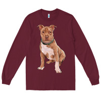 Brown Pitbull Long Sleeve Tee | Teevron