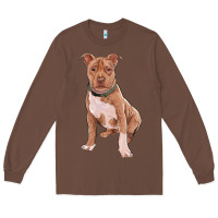 Chestnut brown pitbull Long Sleeve Tee - RanaPortraitStore