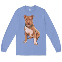 Colony Blue brown pitbull Long Sleeve Tee - RanaPortraitStore