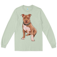 Matcha brown pitbull Long Sleeve Tee - RanaPortraitStore