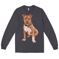 Smoke brown pitbull Long Sleeve Tee - RanaPortraitStore