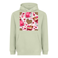 Matcha valentines day milkshake seamless pattern Heavyweight Hoodie - BundleAndBundleShop
