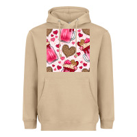 Mushroom valentines day milkshake seamless pattern Heavyweight Hoodie - BundleAndBundleShop