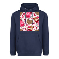 Navy valentines day milkshake seamless pattern Heavyweight Hoodie - BundleAndBundleShop