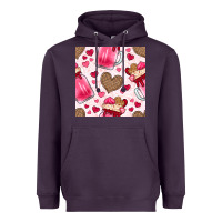 Plum valentines day milkshake seamless pattern Heavyweight Hoodie - BundleAndBundleShop