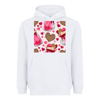 White valentines day milkshake seamless pattern Heavyweight Hoodie - BundleAndBundleShop