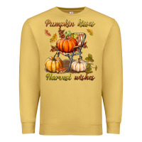 Antique Gold pumpkin kisses harvest wishes Premium Sweatshirt - BundleAndBundleShop