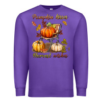 Purple pumpkin kisses harvest wishes Premium Sweatshirt - BundleAndBundleShop