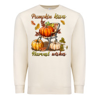 Pumpkin Kisses Harvest Wishes Premium Sweatshirt | Teevron