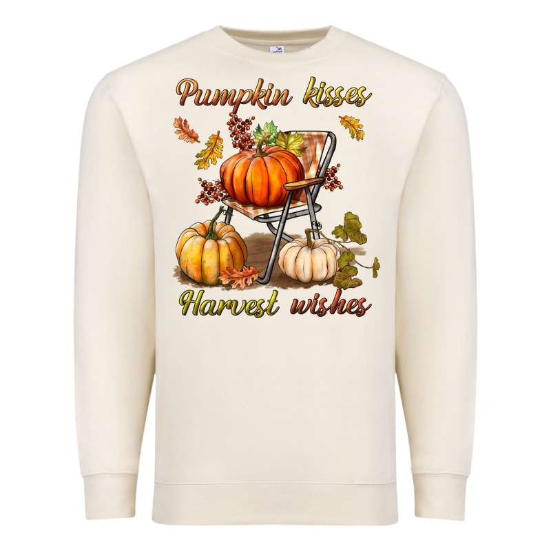 Pumpkin Kisses Harvest Wishes Premium Sweatshirt by BundleAndBundleShop | Teevron