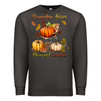 Smoke pumpkin kisses harvest wishes Premium Sweatshirt - BundleAndBundleShop