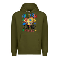 Army Green autism is my super power Premium Hoodie - MaliasSmallBusiness