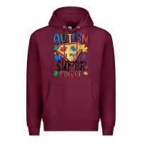 Burgundy autism is my super power Premium Hoodie - MaliasSmallBusiness