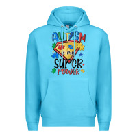 Ocean Blue autism is my super power Premium Hoodie - MaliasSmallBusiness