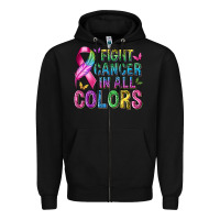 Black fight cancer in all colors Zipper Hoodie - texasbilliewilder