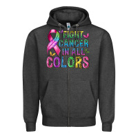 Charcoal Heather fight cancer in all colors Zipper Hoodie - texasbilliewilder