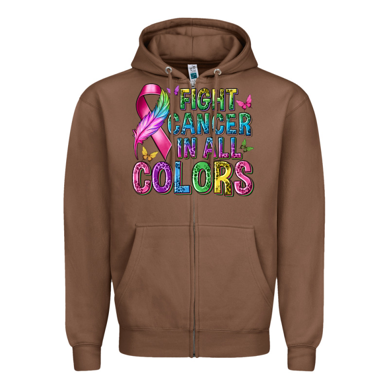 Fight Cancer In All Colors Zipper Hoodie by texasbilliewilder | Teevron
