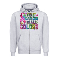 Heather Grey fight cancer in all colors Zipper Hoodie - texasbilliewilder