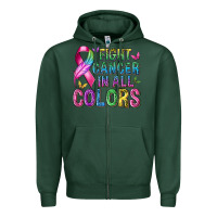 Sports Green fight cancer in all colors Zipper Hoodie - texasbilliewilder