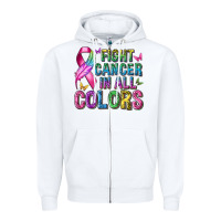 White fight cancer in all colors Zipper Hoodie - texasbilliewilder